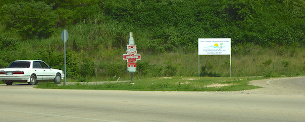 mysilversands sign on the road to Duncans