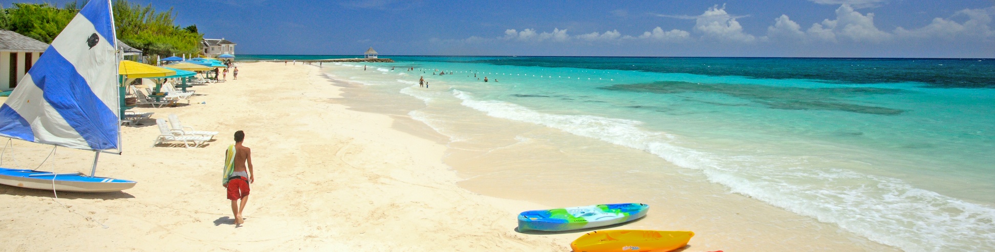 lal walking on the silver sands beach in jamaica