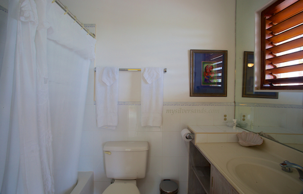 en suite bathroom of bedroom 5 at rock hill villa in silver sands jamaica