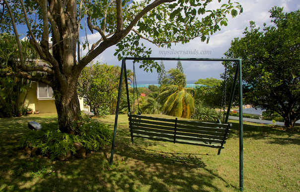 swing in the garden at rock hill with sea view over silver sands jamaica