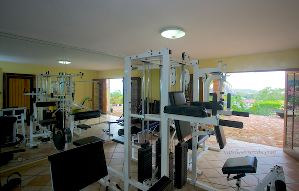 inside the gym at rockhillvilla in jamaica