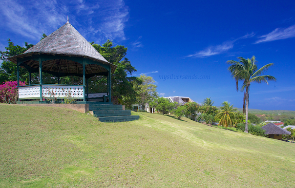 gazebo in the park next to rock hilla villa in silver sands jamaica