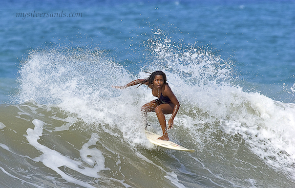 imani surfing in jamaica